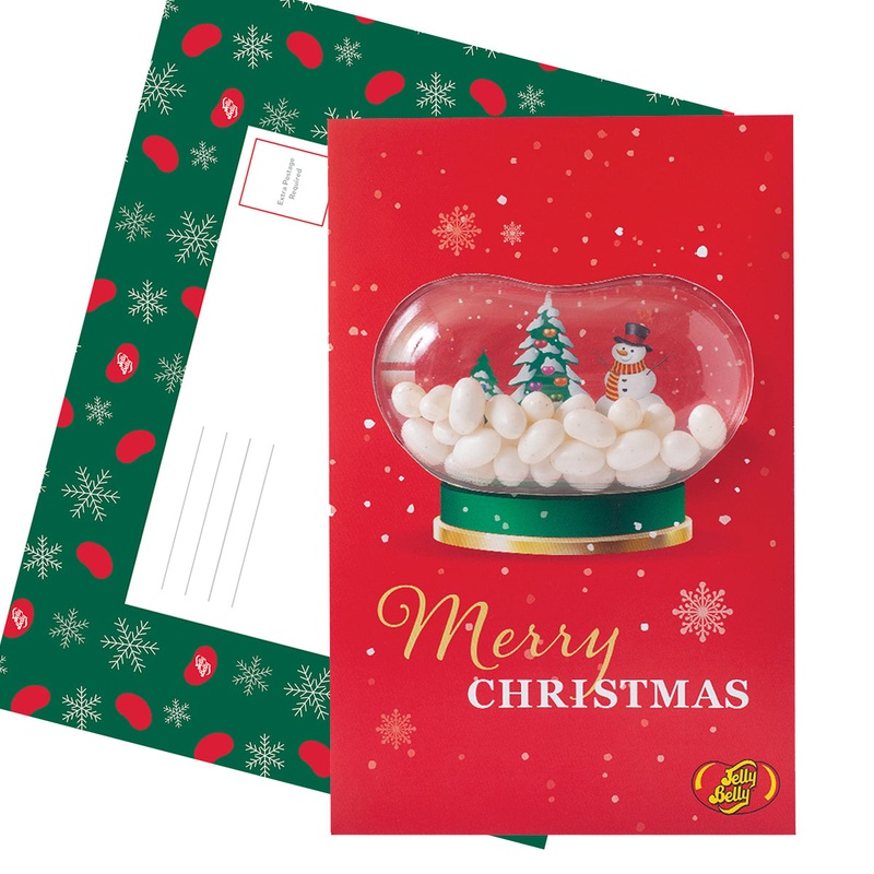 Jelly Belly Christmas Snow Globe Greeting Card w/ padded envelope