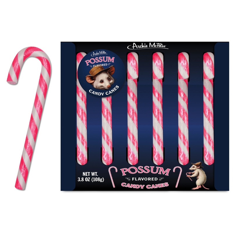 Possum Flavored Candy Canes – set of 6