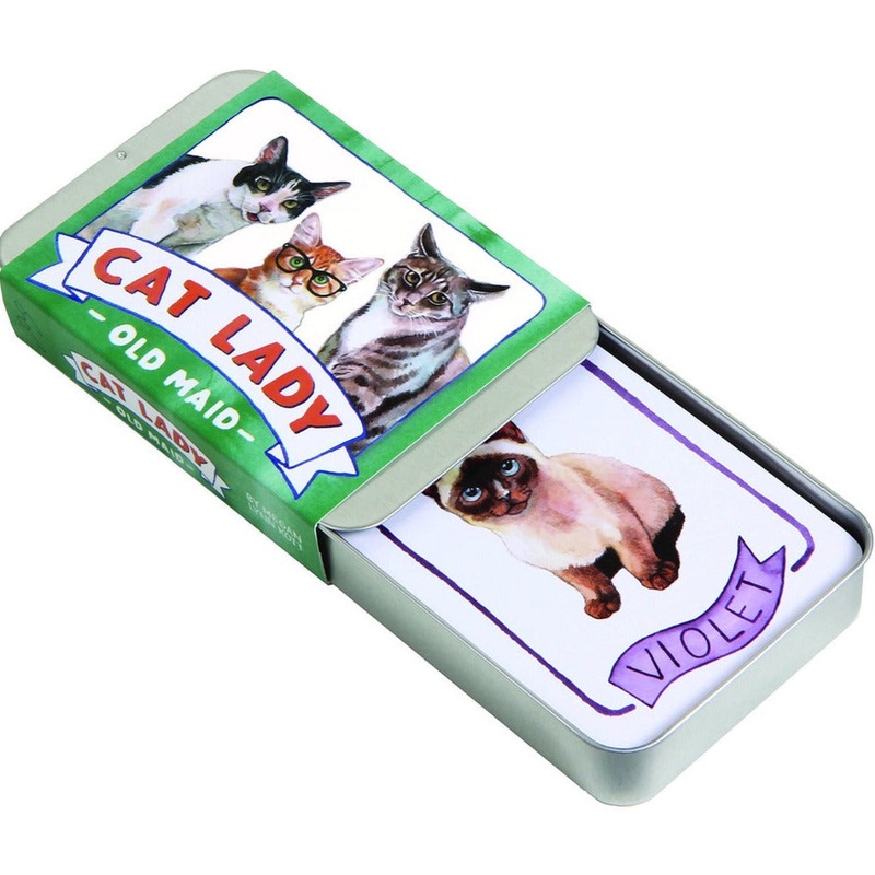 Cat Lady Old Maid Game in Metal Tin