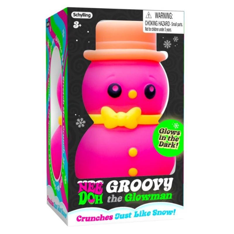 Nee Doh Groovy Glow in the Dark Snowman – 1 random color