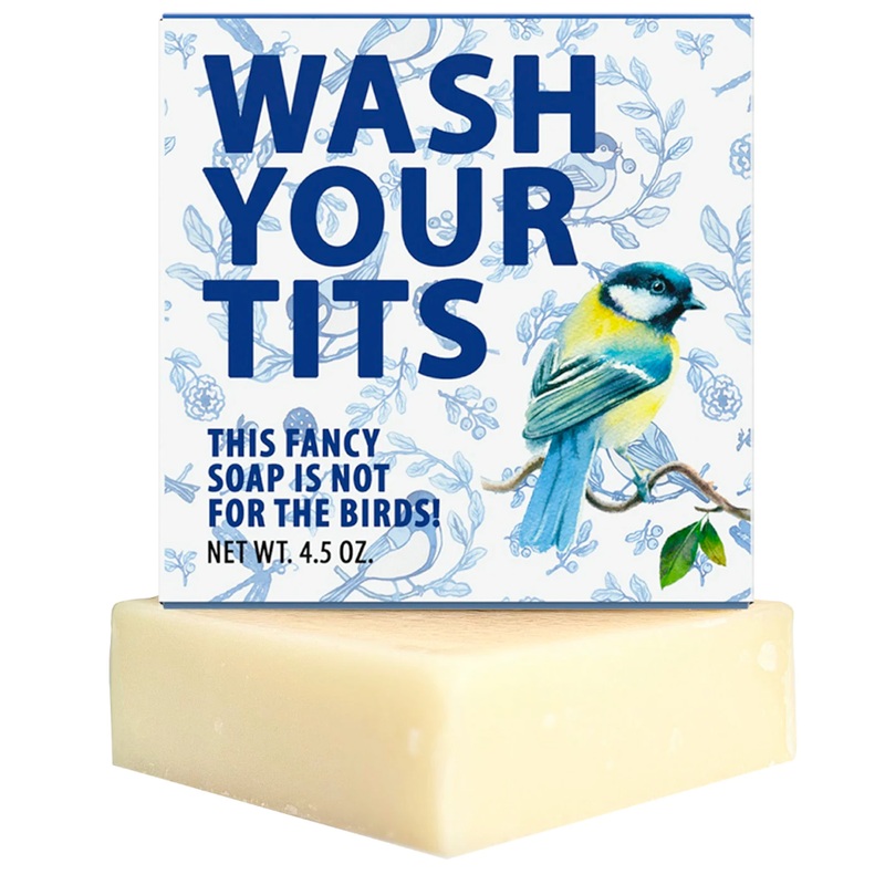 Wash Your Tits Funny Bird Pun Soap