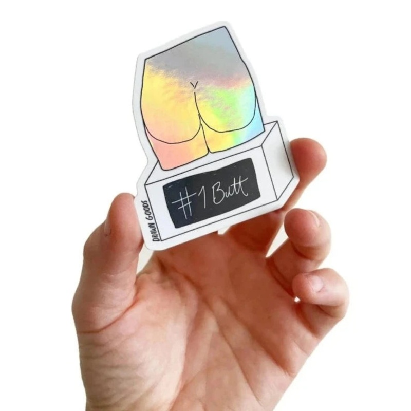 #1 Butt Holographic Sticker