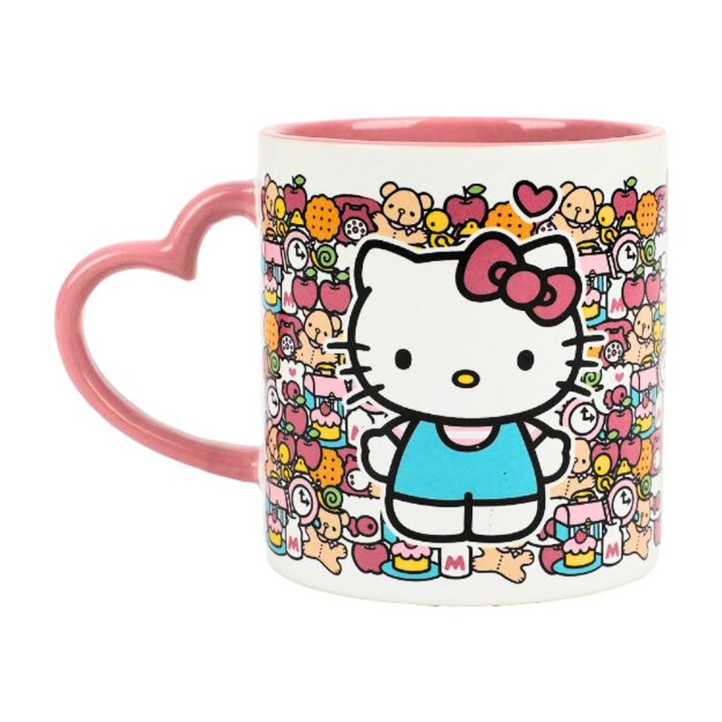 Hello Kittty Heart Shaped Handle Mug