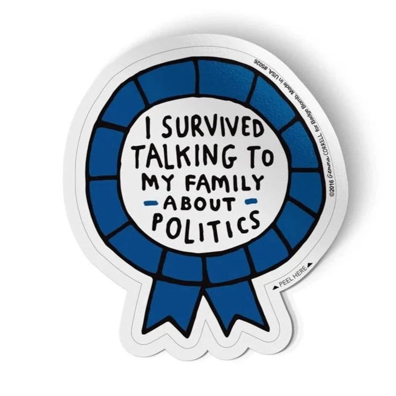 Gemma Correll – I Survived Talking About Politics Sticker
