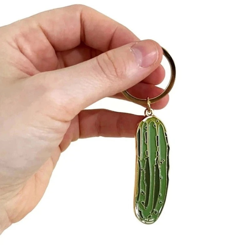Perfect Pickle Enamel Keychain