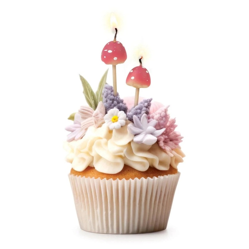 Woodland Wicks – 10 Mushroom Birthday Candles-