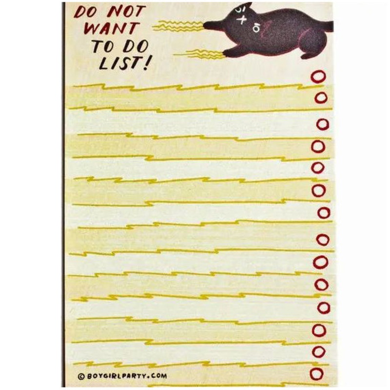 Cat Do Not Want To Do List Notepad