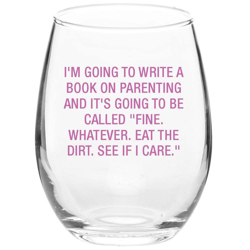 Write a Book on Parenting Wine Glass