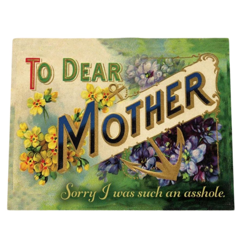 Dear Mother Sorry I Was Such An Asshole Funny Greeting Card