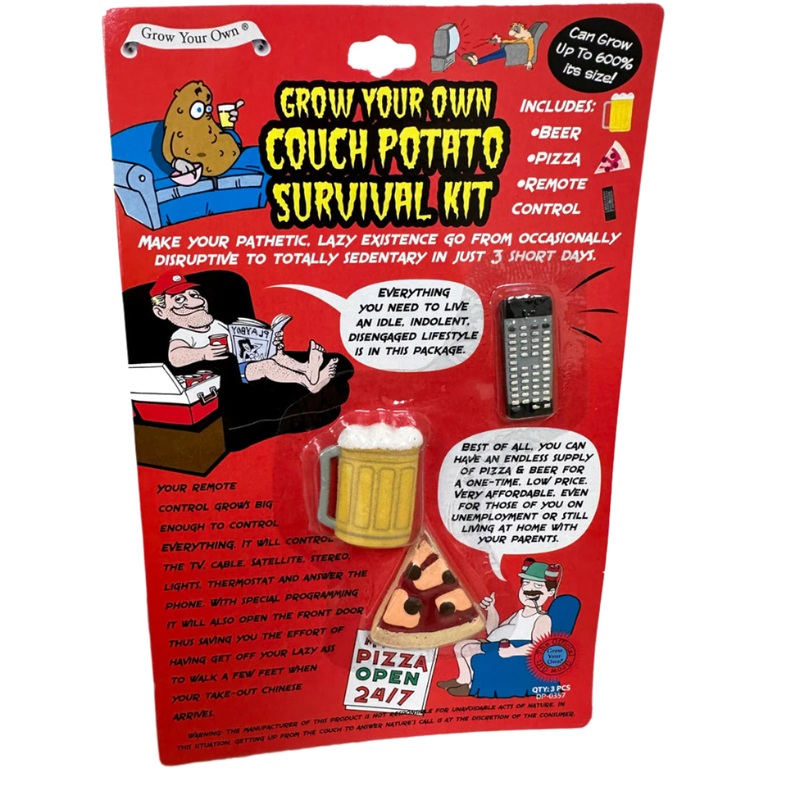 Grow A Couch Potato Survival Kit – Beer, Pizza, Remote!