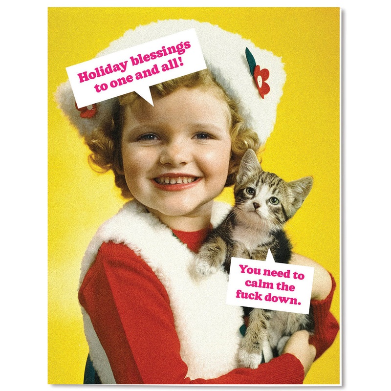 Calm The F*ck Down Card Holiday Card