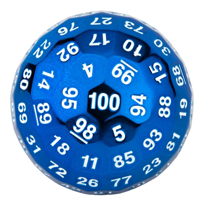 Titan’s Fist Blue Metal D100 Dice