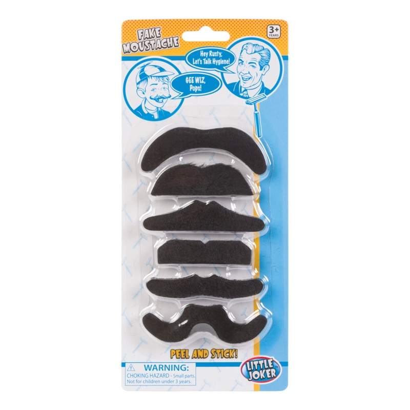 Fuzzy  Fake Moustaches – set of 6