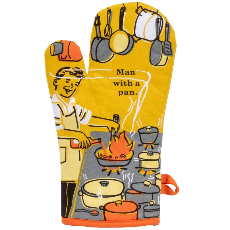 Man with a Pan Oven Mitt