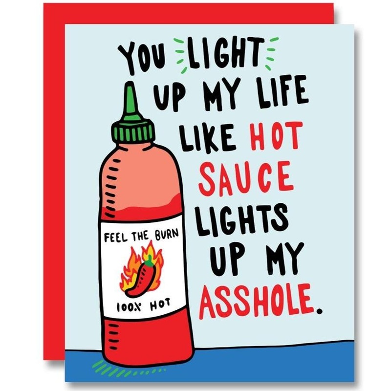Light up my life like Hot Sauce Letterpress Card