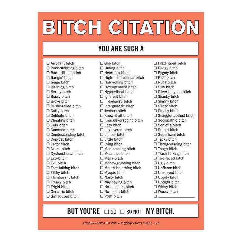 Bitch Citation Nifty Notes