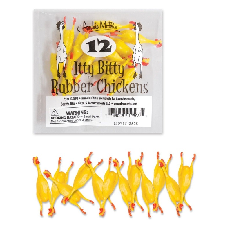 Itty Bitty Rubber Chickens Set of 12