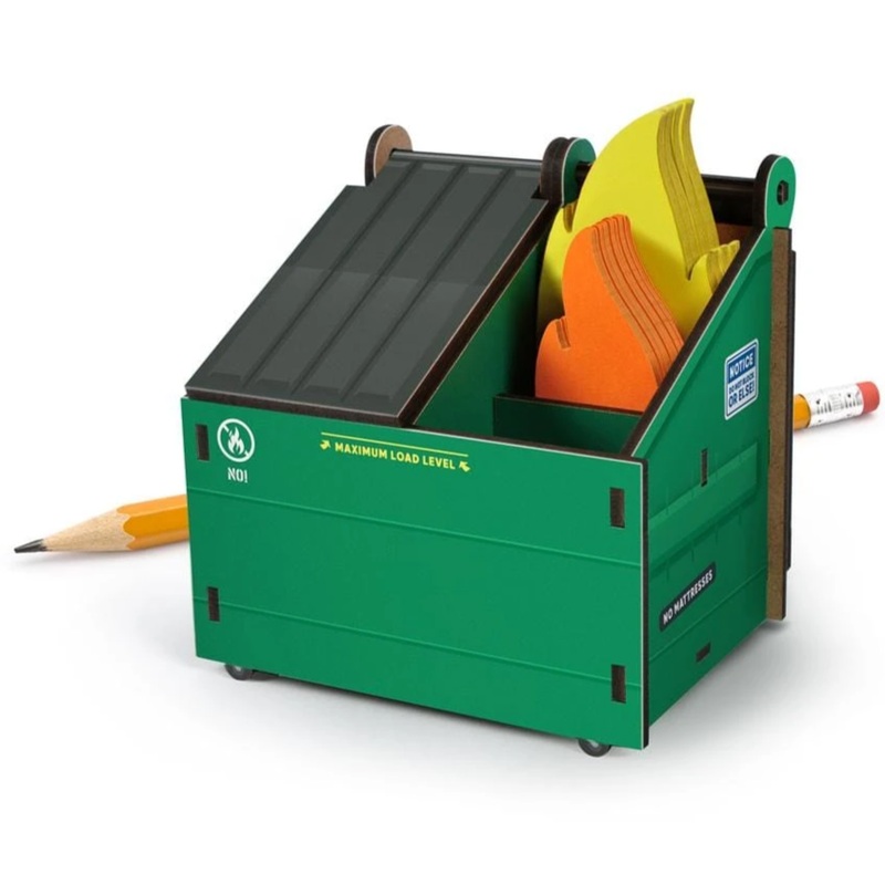 Desk Dumpster – Pencil holder and note cards
