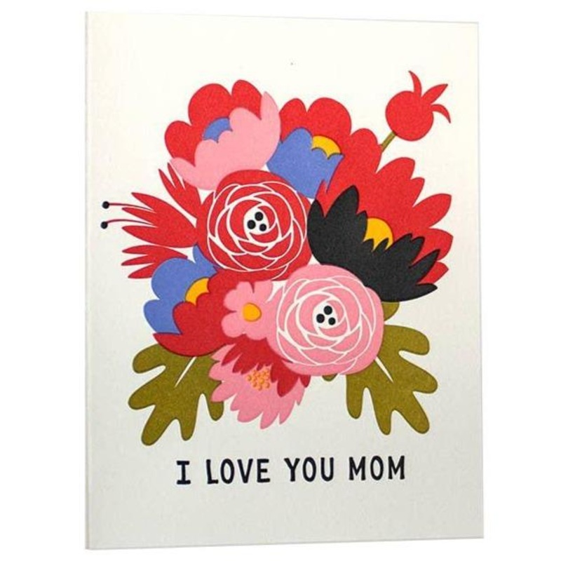 I love You Mom Bouquet Card