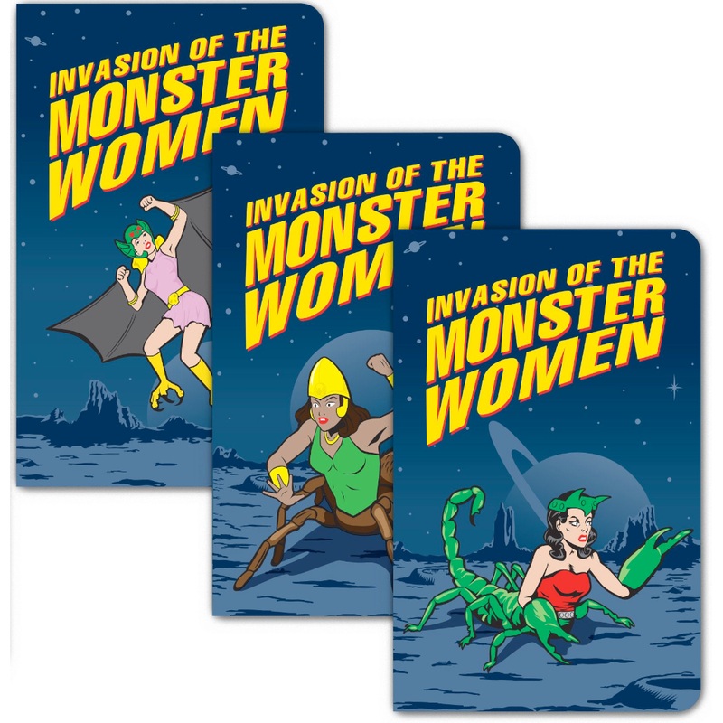 Invasion of the Monster Women – set of 3 notebooks
