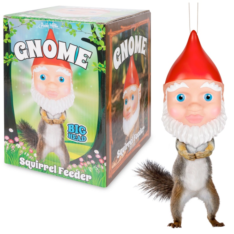 Gnome Squirrel Head Feeder
