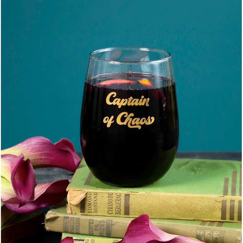 Captain of Chaos Stemless Wine Glass