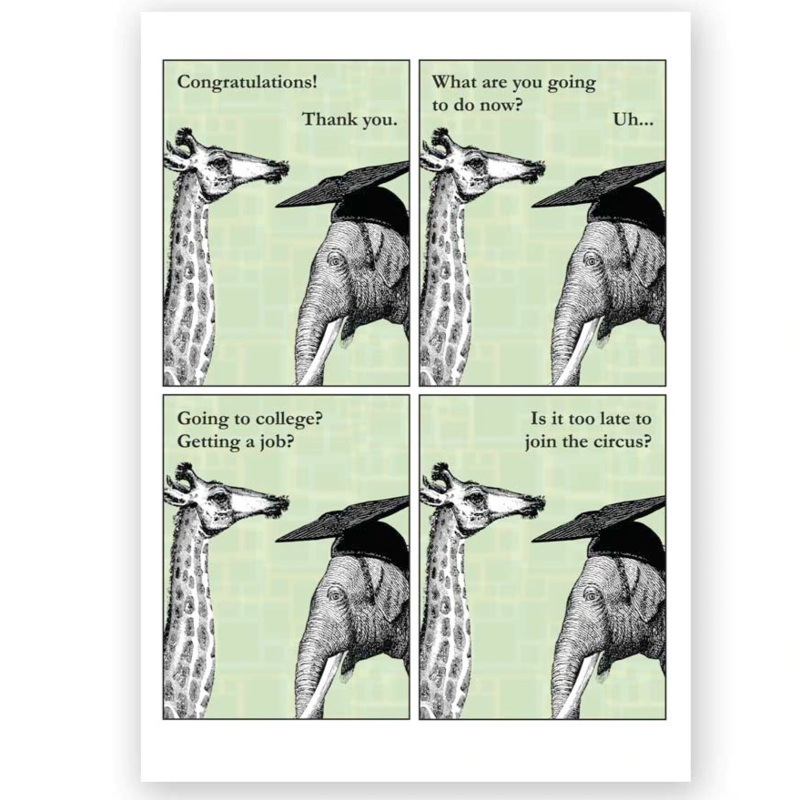 Elephant Joining the Circus Graduation Card