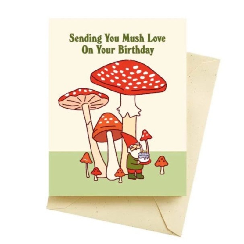Gnome Mushroom Birthday Card