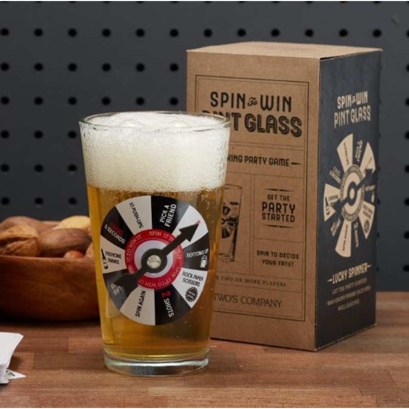 Spin To Win Pint Game Glass