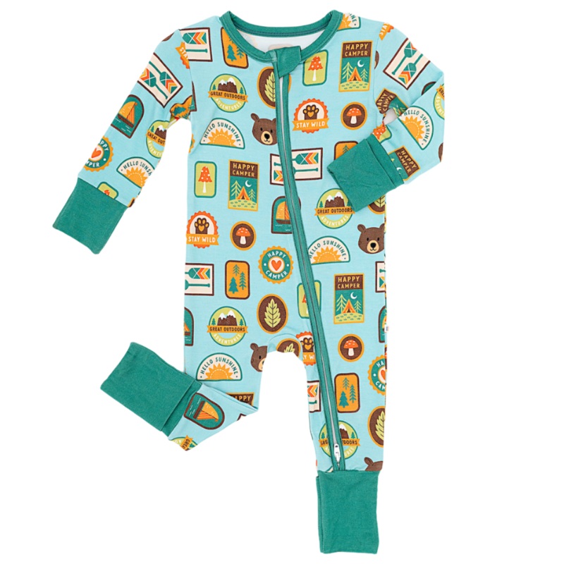 Bamboo One Piece Zip Pajama – Let’s Explore Nature Badges