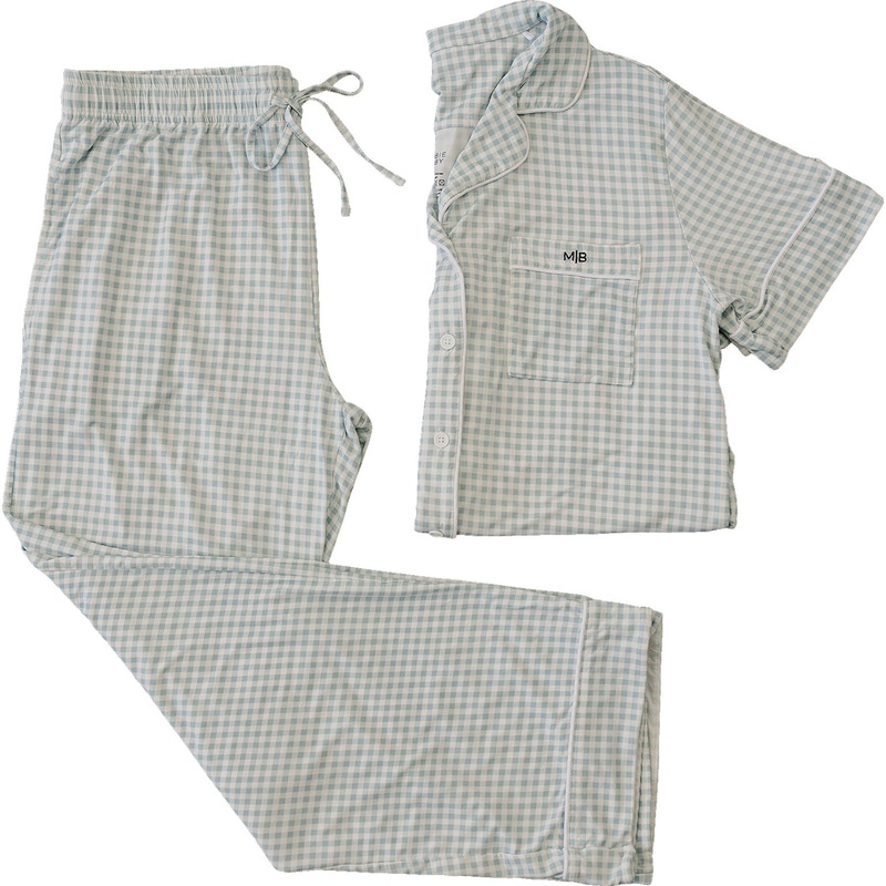 Women’s Light Blue Gingham Pajama Set