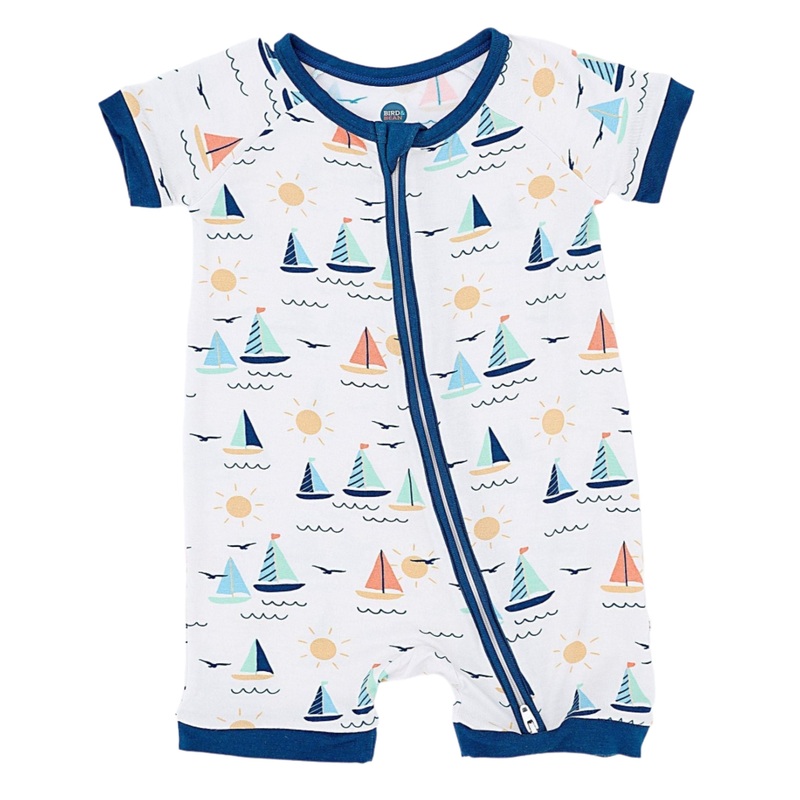 Bamboo Shortie Zip Romper – Kai