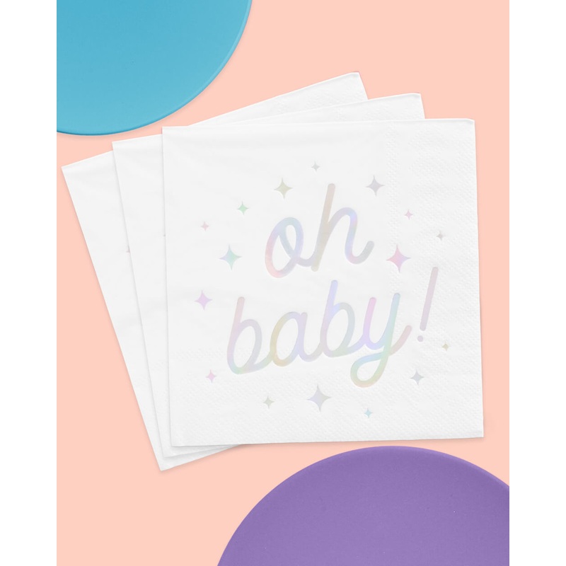 Oh Baby Napkins – 50 white napkins