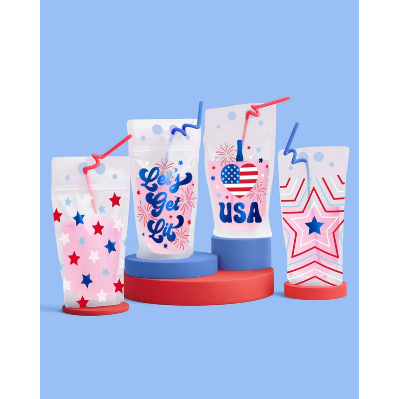 Party In The USA Sippers – 16 pouches + straws