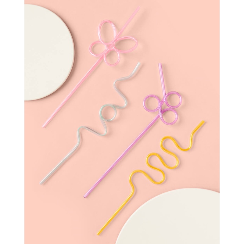 Pastel Party Straws – 20 reusable straws
