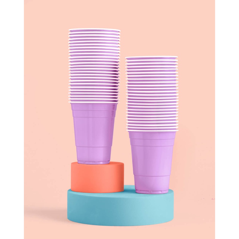 Purple Party Cups – 50 matte 16 oz cups