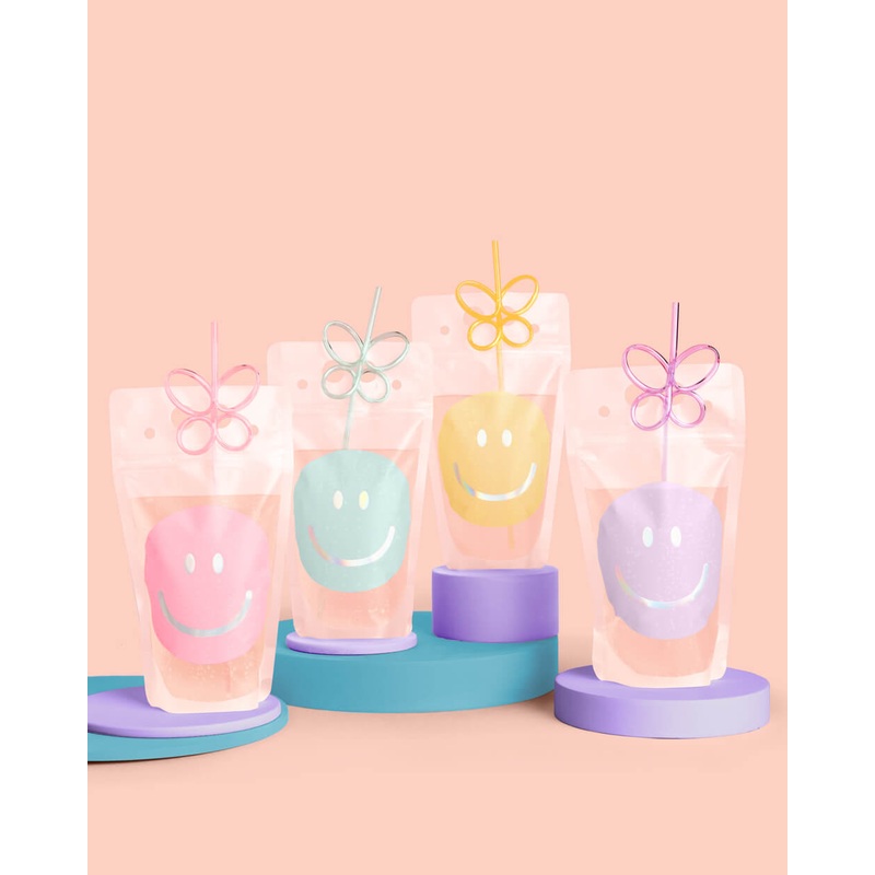 Smiley Sippers – 16 pouches + straws