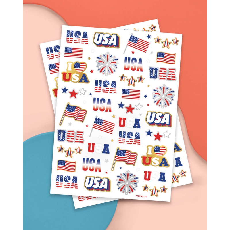 Stars & Stripes Tats – 70 foil temporary tattoos