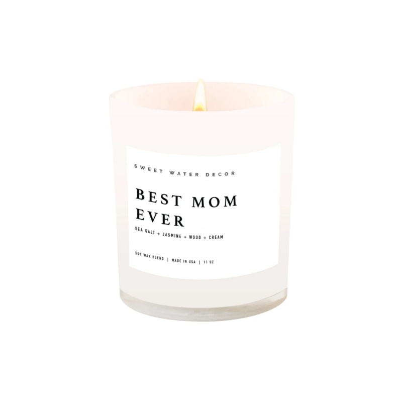 Best Mom Ever! Soy Candle – White Jar – 11 oz (Spa Day)