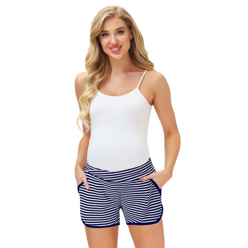 EveryMama EveryWear Maternity Postpartum Shorties – Navy Stripe