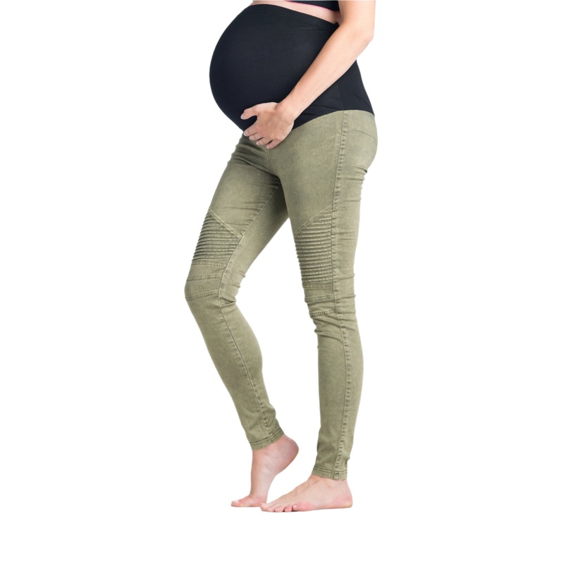 Green with Envy Moto Maternity Leggings