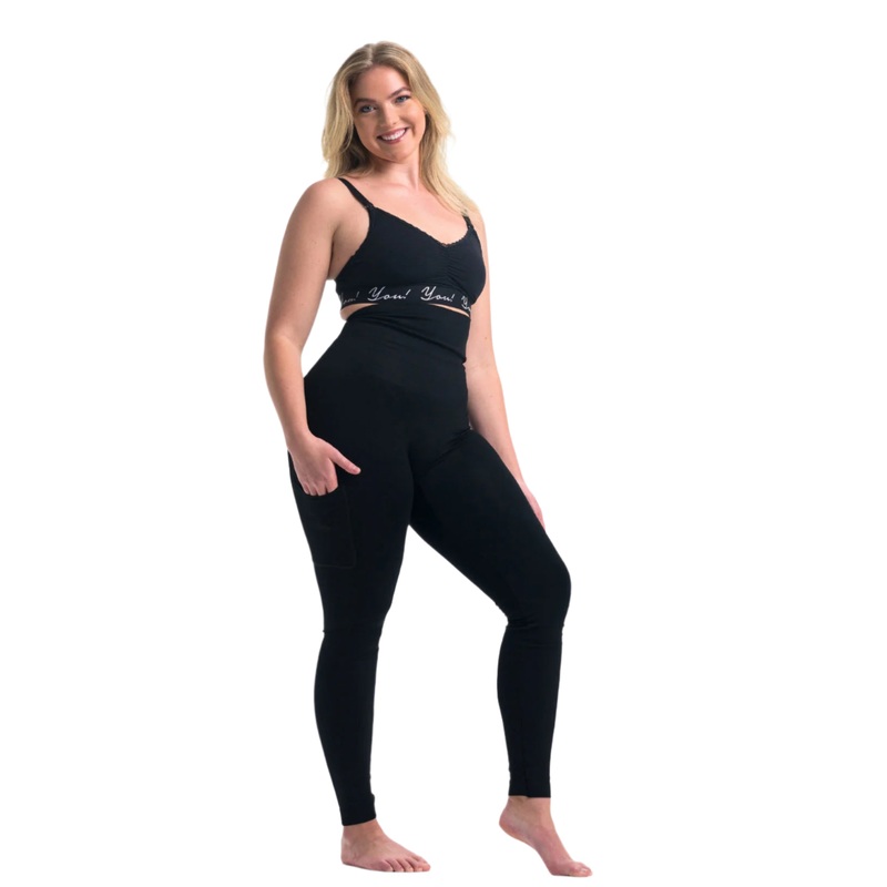 Snapback Postpartum Leggings – Black