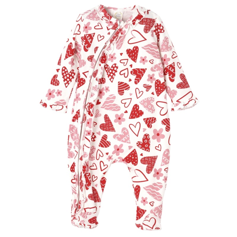 Hearts Bamboo Zipper Romper