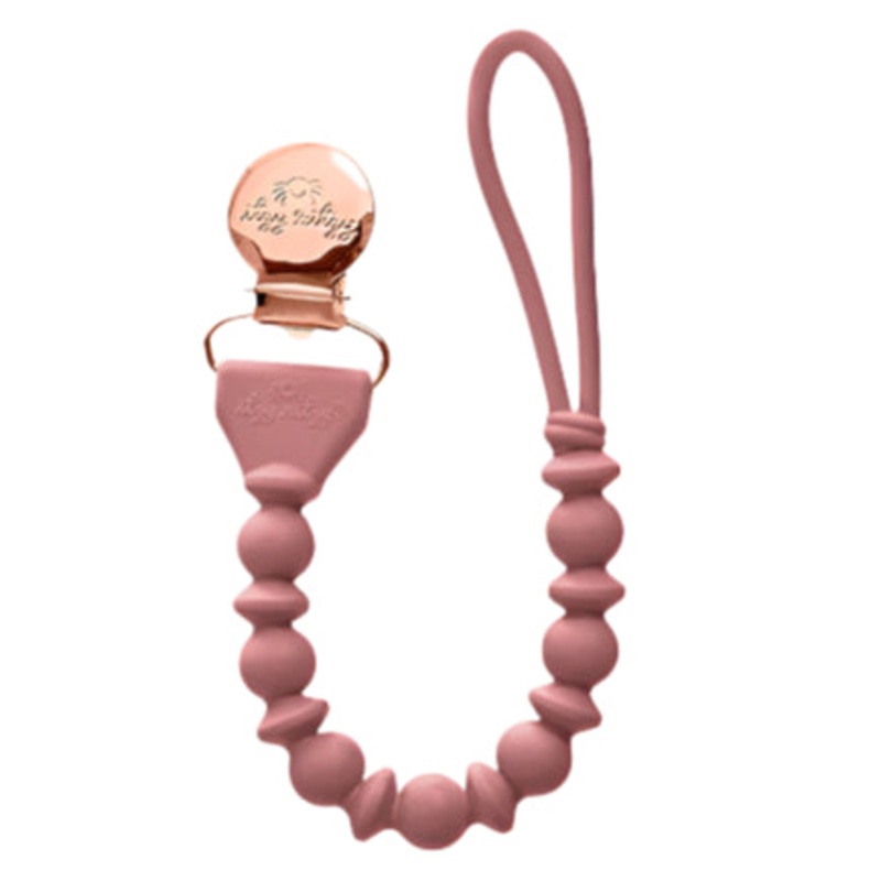 Sweetie Strap – Beaded Pacifier Clip – Rosewood