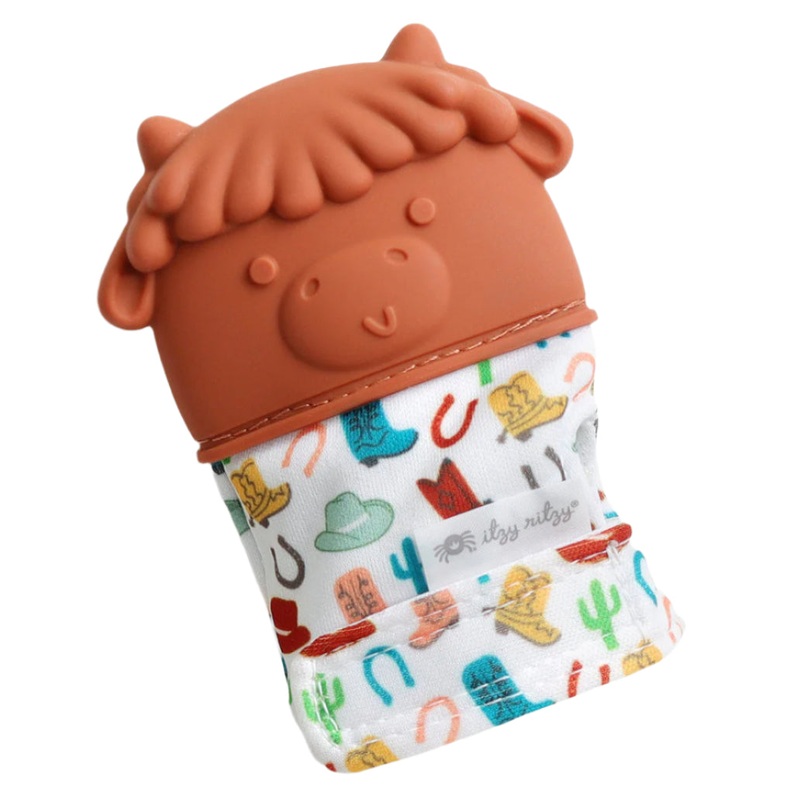 Teething Mitts – Wyatt the Highland Cow