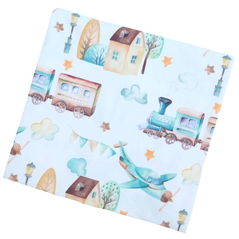 Buttery Soft and Stretchy Swaddle Blanket – Airplane & Train