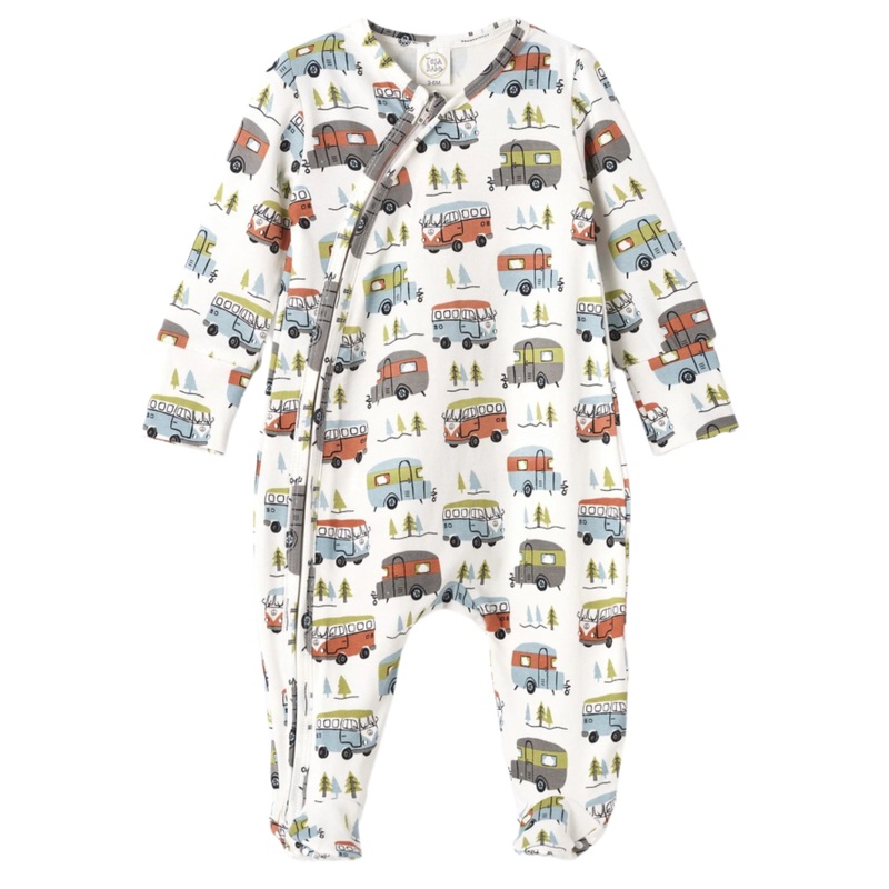 Happy Camper Bamboo Zipper Romper