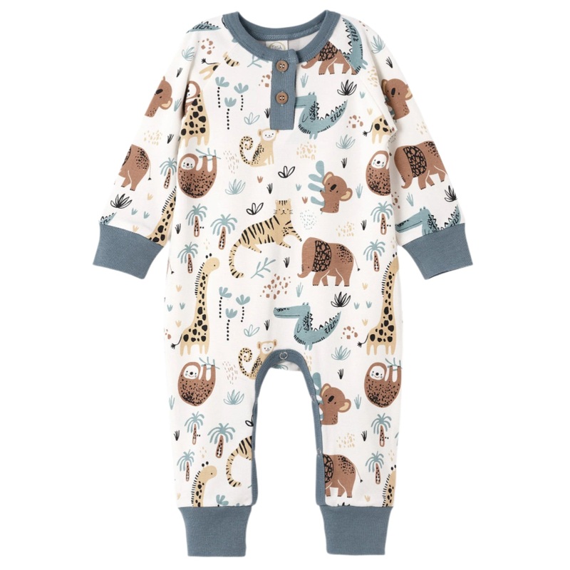 Jungle Jamboree Bamboo Henley Romper