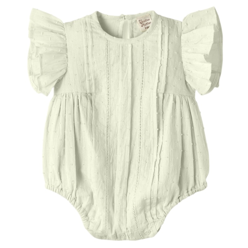 Soft Green Swiss Dot Cotton Baby Bodysuit