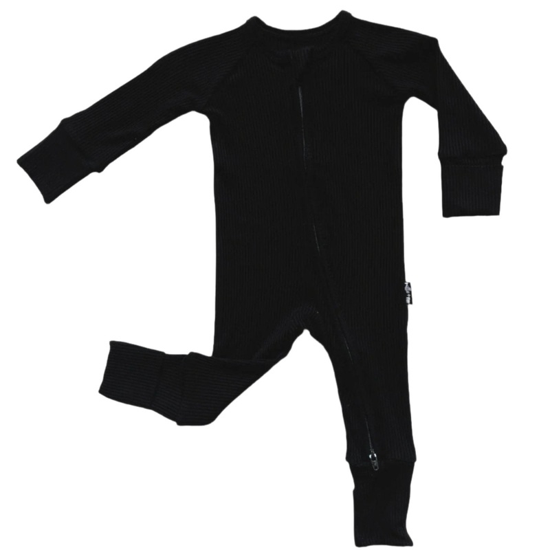 ZIP ROMPER – Midnight Ribbed
